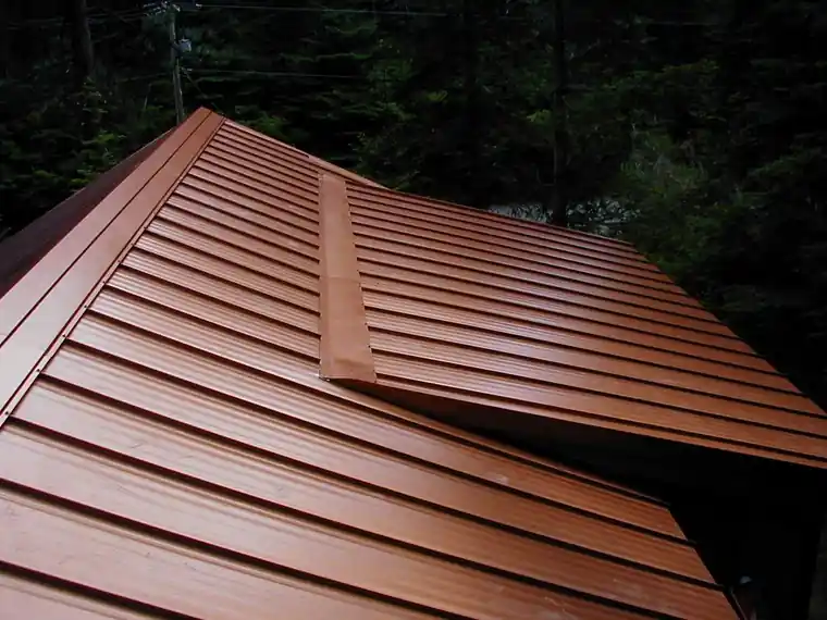 Copper standing-seam roof detail