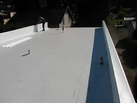 White flat membrane roof