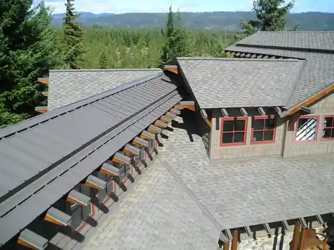 Second aerial of the metal and shingle lodge